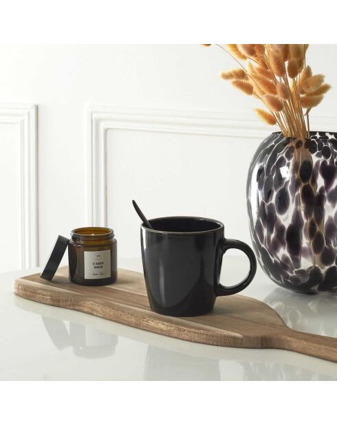 2 Mugs liseré noir/doré - D.9.4x9.9 cm