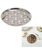 2 Teller für 12 silberne Schnecken - D.19 cm