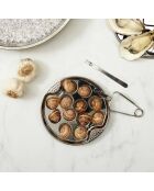 2 Teller für 12 silberne Schnecken - D.19 cm