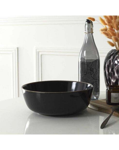 Saladier liseré noir/doré - 24.8x8.5x8.5 cm