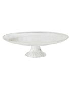Plat de présentation en verre ciselé transparent - 33x9.5x33 cm