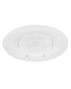 Plat de présentation en verre ciselé transparent - 33x9.5x33 cm