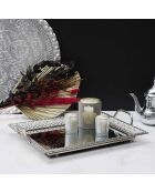 Plateau de service miroir argenté - 42.8x7x32 cm