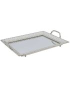 Plateau de service miroir argenté - 42.8x7x32 cm