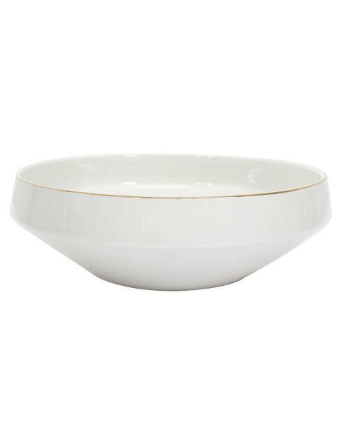 Saladier en porcelaine liseré blanc - 25x8.8x25 cm