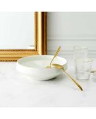 Saladier en porcelaine liseré blanc - 25x8.8x25 cm