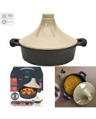 Plat de tajine induction beige/noir - 25x28x28 cm