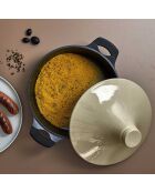 Plat de tajine induction beige/noir - 25x28x28 cm
