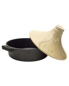 Plat de tajine induction beige/noir - 25x28x28 cm