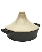 Plat de tajine induction beige/noir - 25x28x28 cm