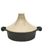 Plat de tajine induction beige/noir - 25x28x28 cm