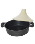 Plat de tajine induction beige/noir - 25x28x28 cm