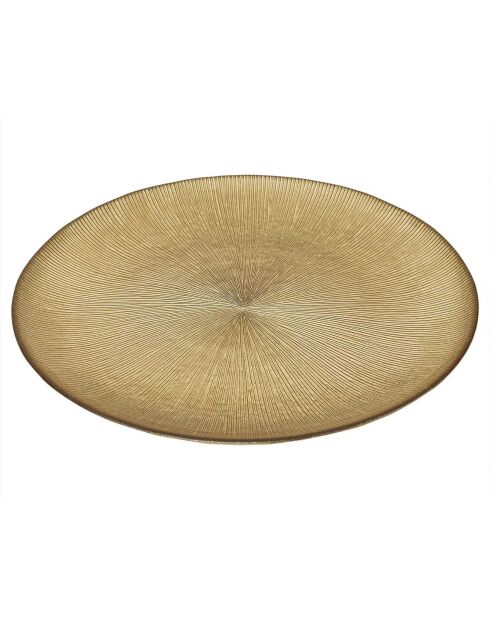 6 Assiettes plates dorées - D.27 cm