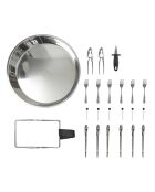 Plateau de service fruit de mer + 22 accessoires argenté