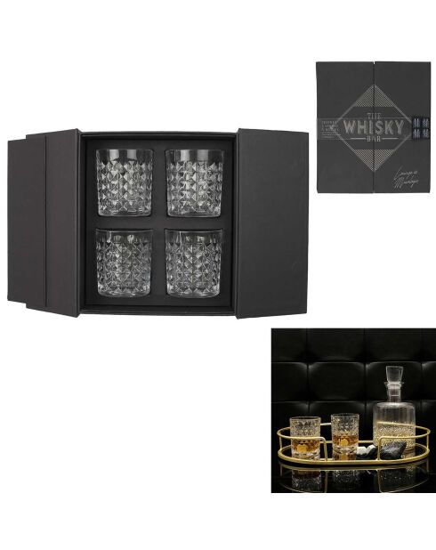 Coffret 4 verres à Whisky transparent