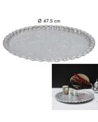 Plateau décoratif argenté - D.47.5 cm