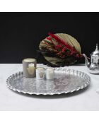 Plateau décoratif argenté - D.47.5 cm