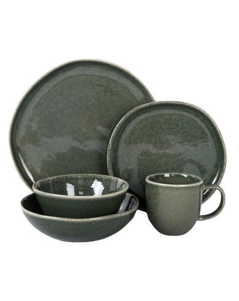 4 Assiettes Black forest noires - D.20.7x1.9 cm