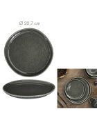 4 Assiettes Black forest noires - D.20.7x1.9 cm