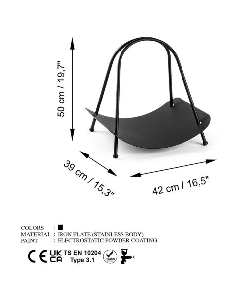 Porte-bûches nor  - 42x50x39 cm