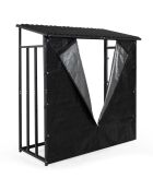 Abri-bûches 3 stères avec housse de protection zippable noir - 185x70/90x170/185 cm