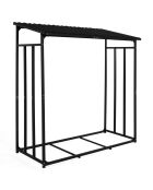 Abri-bûches 3 stères avec housse de protection zippable noir - 185x70/90x170/185 cm