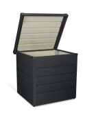 Caja de almacenamiento exterior de acero galvanizado 200L gris antracita - 68x62.5x63 cm