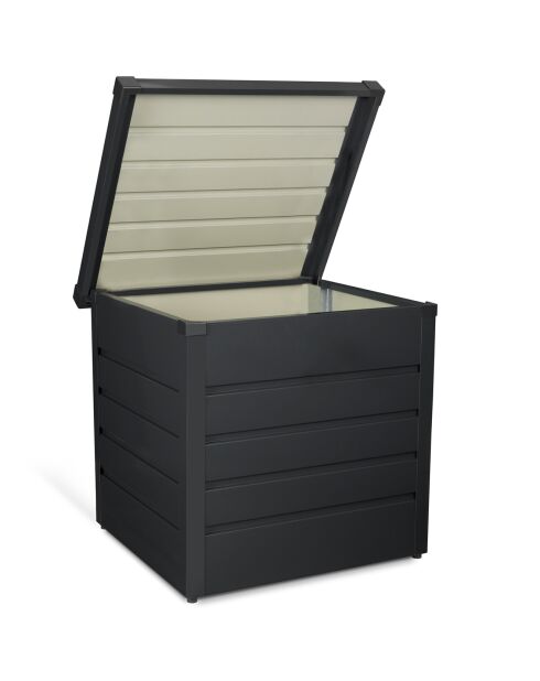 Caja de almacenamiento exterior de acero galvanizado 200L gris antracita - 68x62.5x63 cm