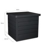 Caja de almacenamiento exterior de acero galvanizado 200L gris antracita - 68x62.5x63 cm