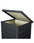 Caja de almacenamiento exterior de acero galvanizado 200L gris antracita - 68x62.5x63 cm
