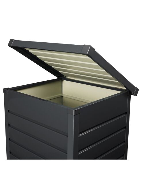 Caja de almacenamiento exterior de acero galvanizado 200L gris antracita - 68x62.5x63 cm