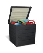 Caja de almacenamiento exterior de acero galvanizado 200L gris antracita - 68x62.5x63 cm
