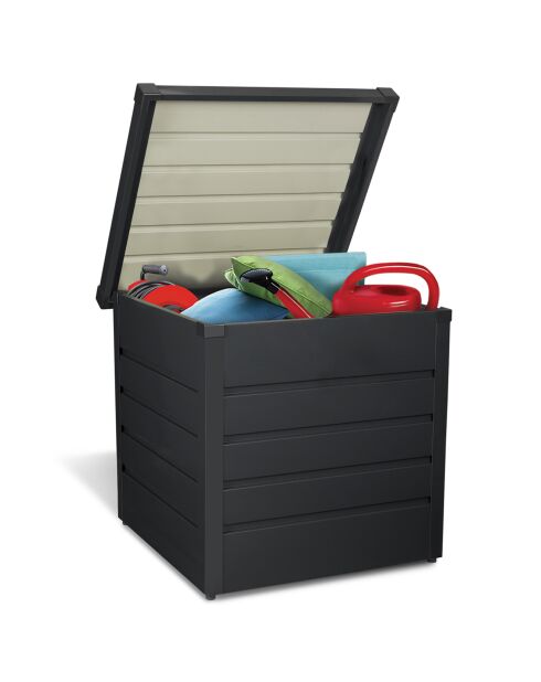 Caja de almacenamiento exterior de acero galvanizado 200L gris antracita - 68x62.5x63 cm