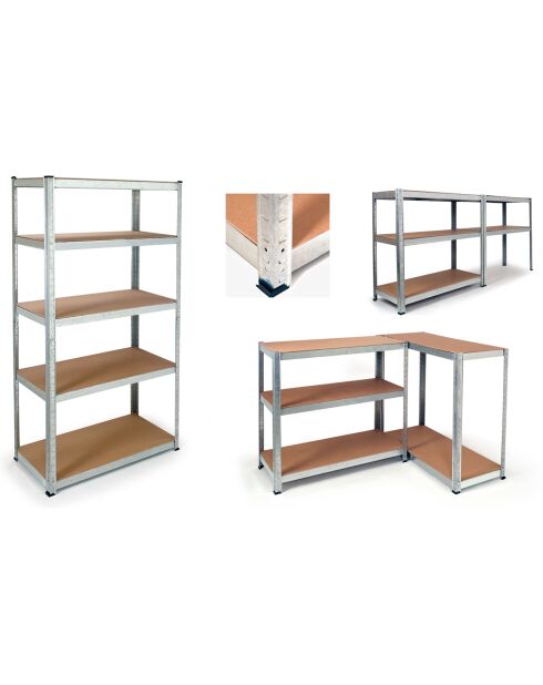 Estante de acero de 5 niveles para cargas pesadas negro - 180x90x40 cm