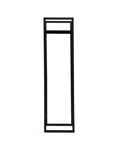 Estante vertical para troncos con estantes negros - 45x30x170 cm