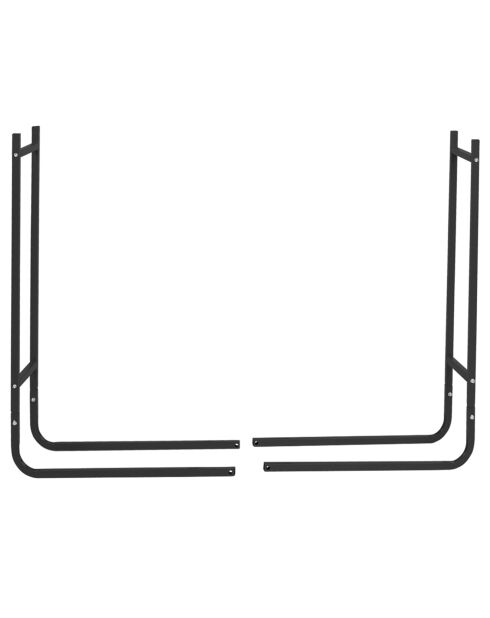 Serre bûches extensible sur pieds grande capacité noire - 95x60/120x24 cm