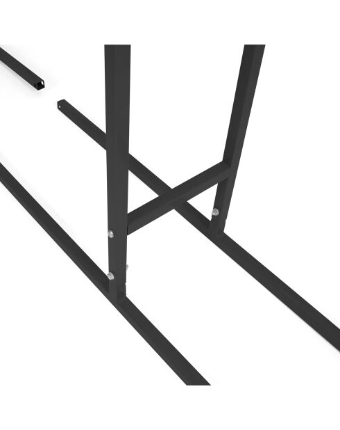 Serre bûches extensible sur pieds grande capacité noire - 95x60/120x24 cm