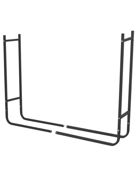 Serre bûches extensible sur pieds grande capacité noire - 95x60/120x24 cm