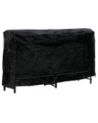 Serre bûches sur pieds grande capacité avec housse noire - 200x34x115 cm