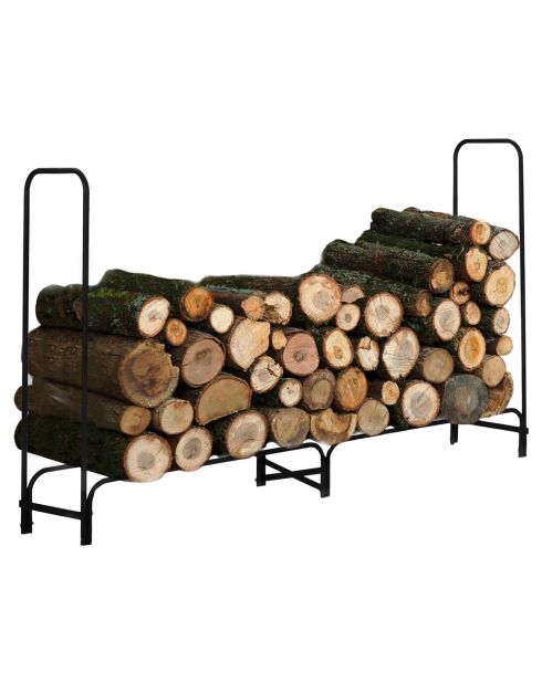 Serre bûches sur pieds grande capacité avec housse noire - 200x34x115 cm