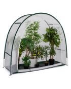 Serre d'hivernage demi-lune spéciale terrasse blanc transparent/vert - 200x80x170 cm