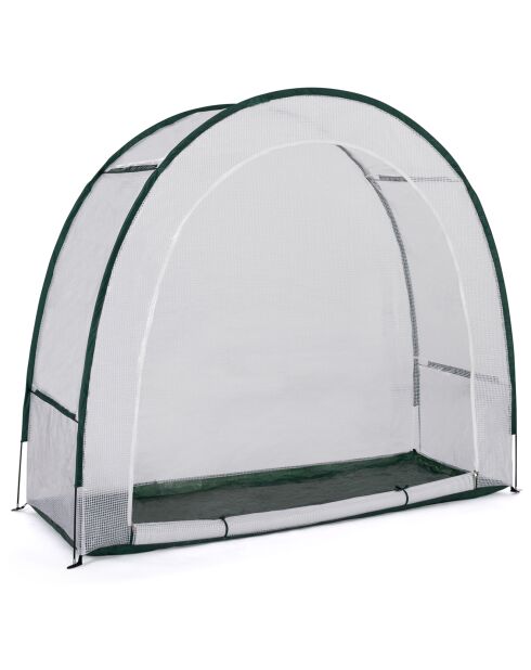 Serre d'hivernage demi-lune spéciale terrasse blanc transparent/vert - 200x80x170 cm