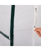 Serre d'hivernage demi-lune spéciale terrasse blanc transparent/vert - 200x80x170 cm