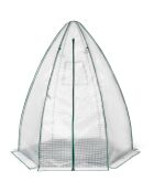 Serre d'hivernage Teepee blanc transparent/vert - 140x140x160 cm