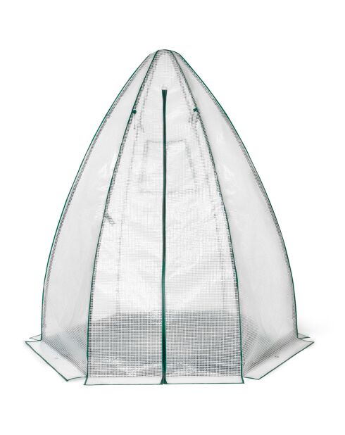 Serre d'hivernage Teepee blanc transparent/vert - 140x140x160 cm