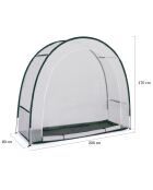 Serre d'hivernage demi-lune spéciale terrasse blanc transparent/vert - 200x80x170 cm