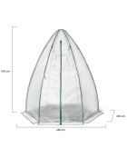 Serre d'hivernage Teepee blanc transparent/vert - 140x140x160 cm