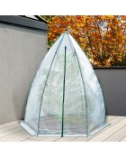 Serre d'hivernage Teepee blanc transparent/vert - 140x140x160 cm