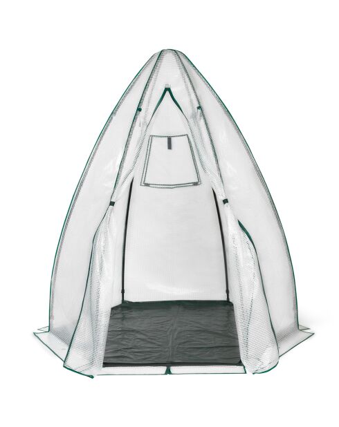 Serre d'hivernage Teepee blanc transparent/vert - 140x140x160 cm