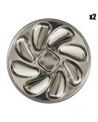 2 Assiettes pour 8 huitres argentées - D.23 cm